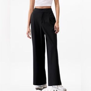 Athleta Pinnacle High Rise Trouser Pant Size 10 Black